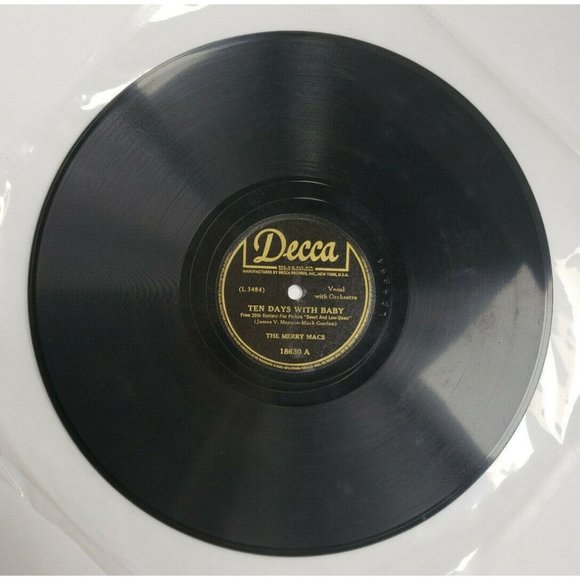 78 RPM Ten Days with Baby-Thank Dixie for Me-The Merry Macs(R151) - Picture 2 of 4